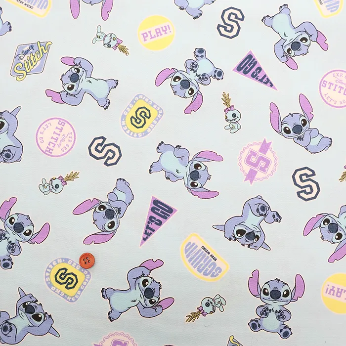 コットンオックスプリント生地　スティッチ