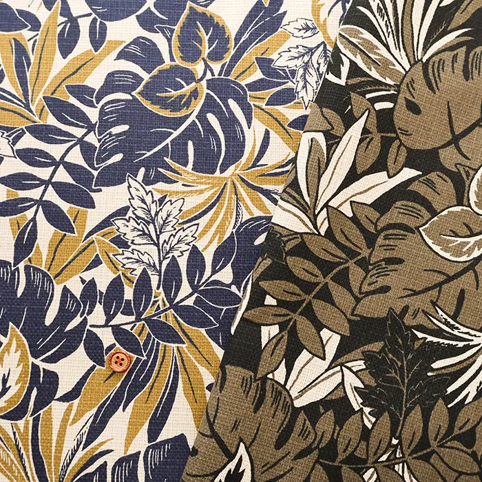 コットンプリペラプリント生地　リゾート　モノトーン