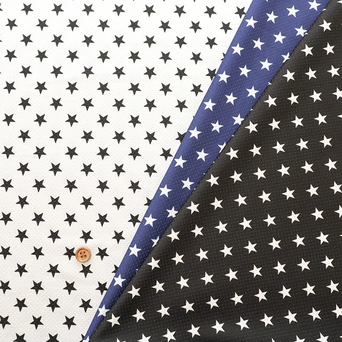 中国製　接触冷感　ウェットクールプリント生地　スター