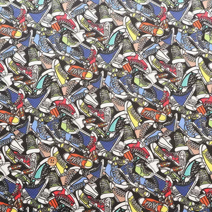 中国製　接触冷感　ウェットクールプリント生地　スニーカー