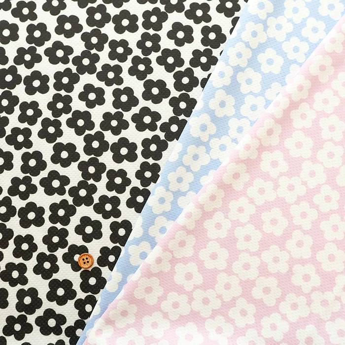 中国製　接触冷感　ウェットクールプリント生地　フラワー