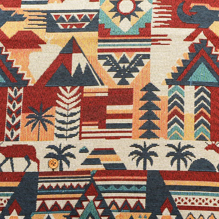 中国製　ポリエステルゴブラン生地　エスニック