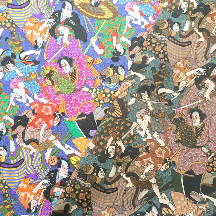 コットンシーチングインクジェットプリント生地　Prism　かぶき(1-mo-sw379)