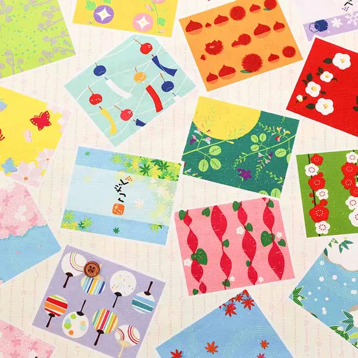 コットンシーチングインクジェットプリント生地　こたべ（1-og-nto-009）