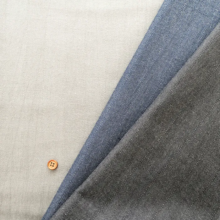 コットンソフトデニムヘリンボン生地　無地