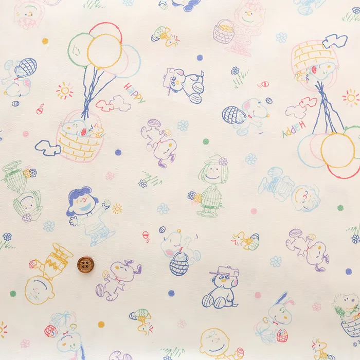 コットンオックスプリント生地　ピーナッツ