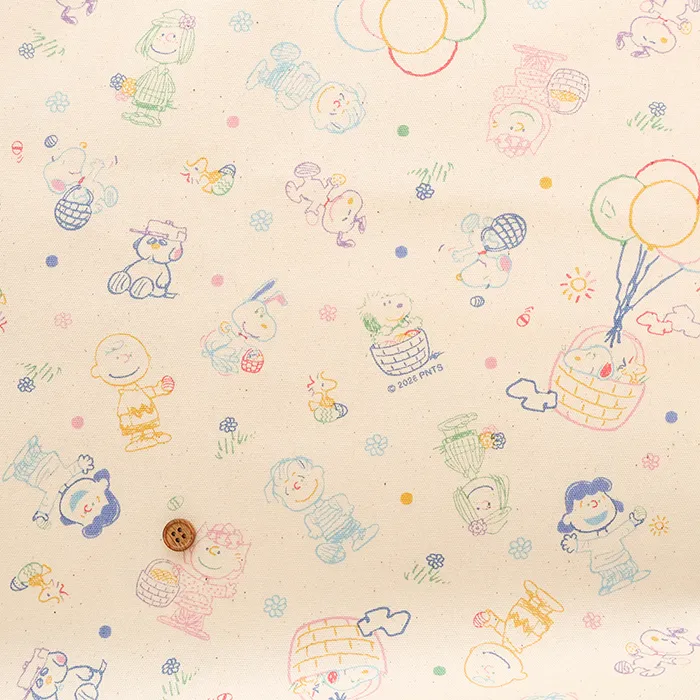 コットンオックスプリント生地　ピーナッツ