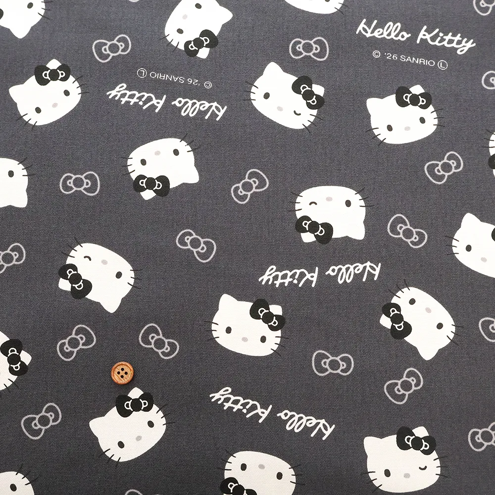 コットンオックスプリント生地　ハローキティフェイス