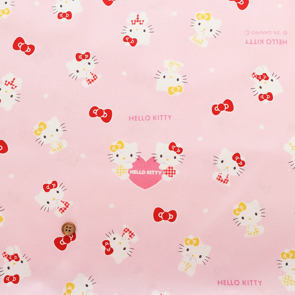 コットンオックスプリント生地　ハローキティ　ミミィ