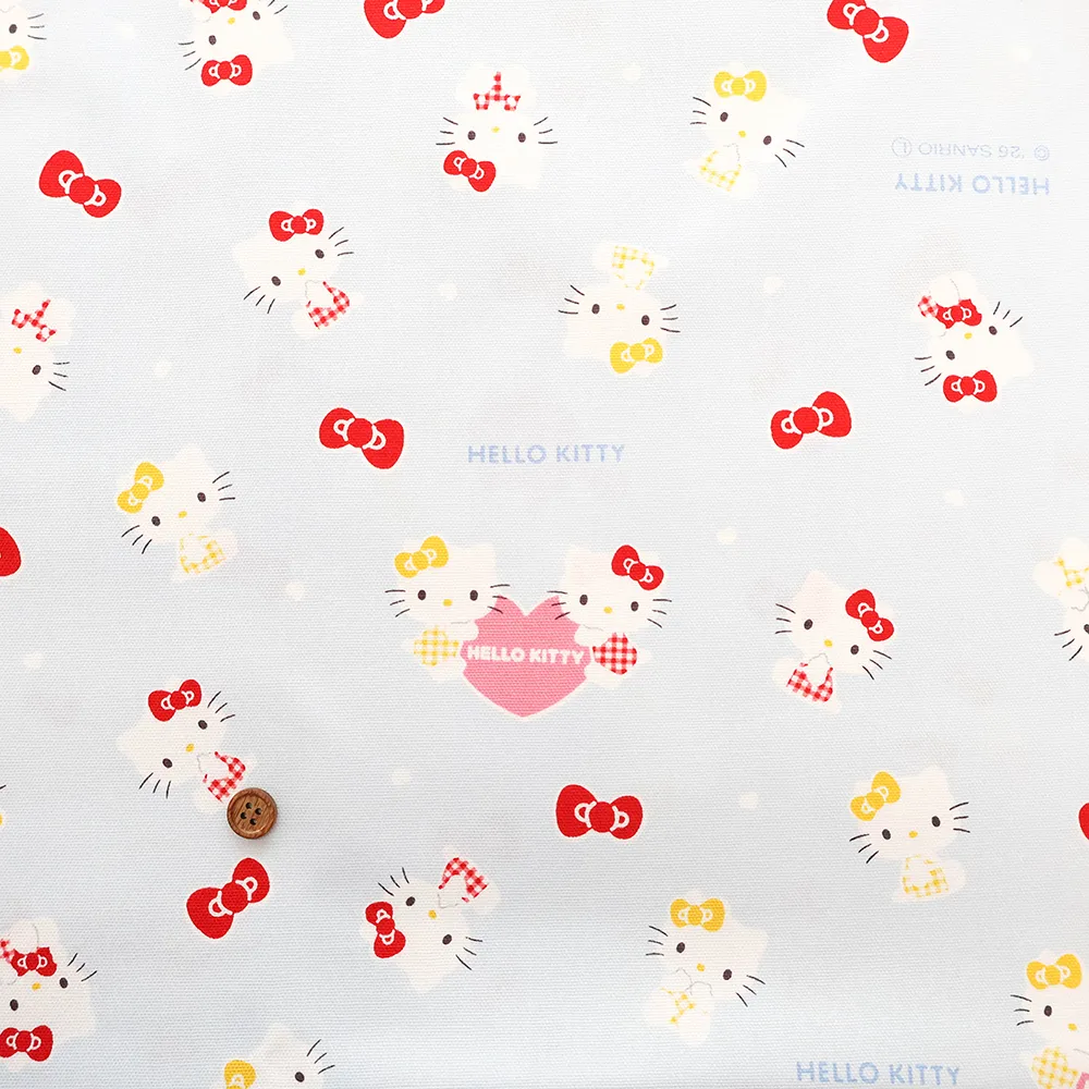 コットンオックスプリント生地　ハローキティ　ミミィ