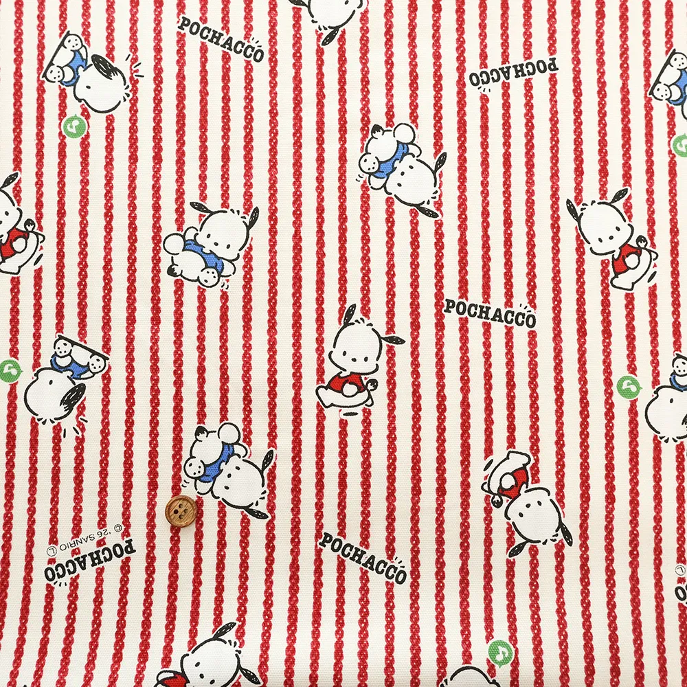 コットンオックスプリント生地　ポチャッコ　ヒッコリー