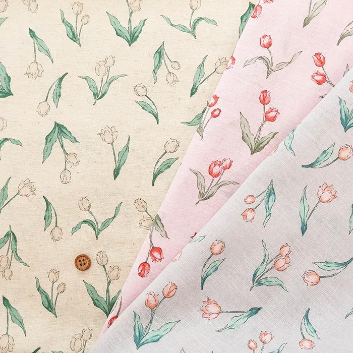 C/Lシーチングソフト加工生地　Ensoleille　チューリップ