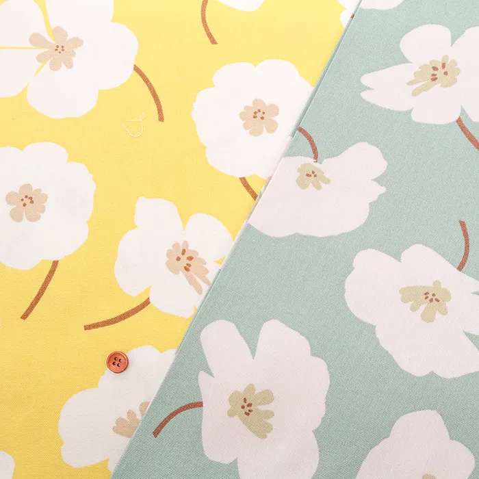 コットンオックスプリント生地　LE DEPART　ゼラニウム