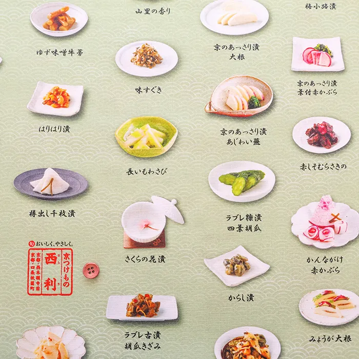 中国製　コットンシーチングインクジェットプリント生地　西利　京つけもの