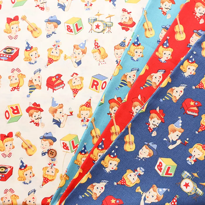 コットンシャーティングプリント生地　キルトゲイト　Music Party