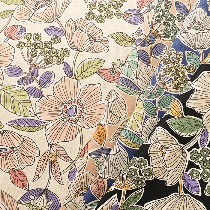 C/Lキャンバスプリント生地　フラワー