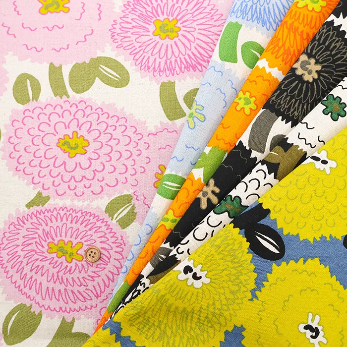 C/Lキャンバスプリント生地　ミスティダリア