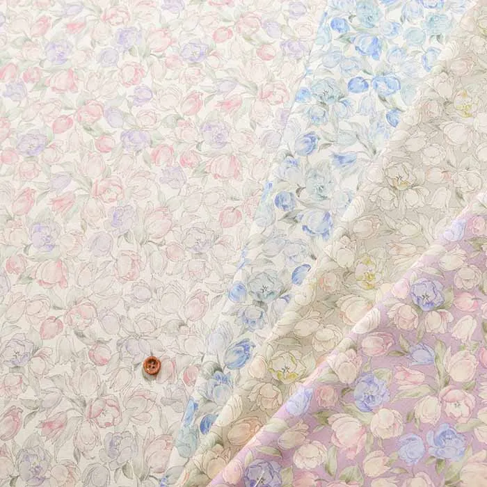 コットンスケアプリント生地　マリエッタ　【h-061-b83055z】