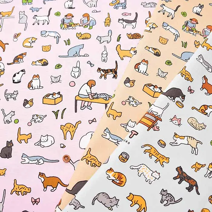 ZERO PER ZERO　コットンオックスプリント生地　CAT