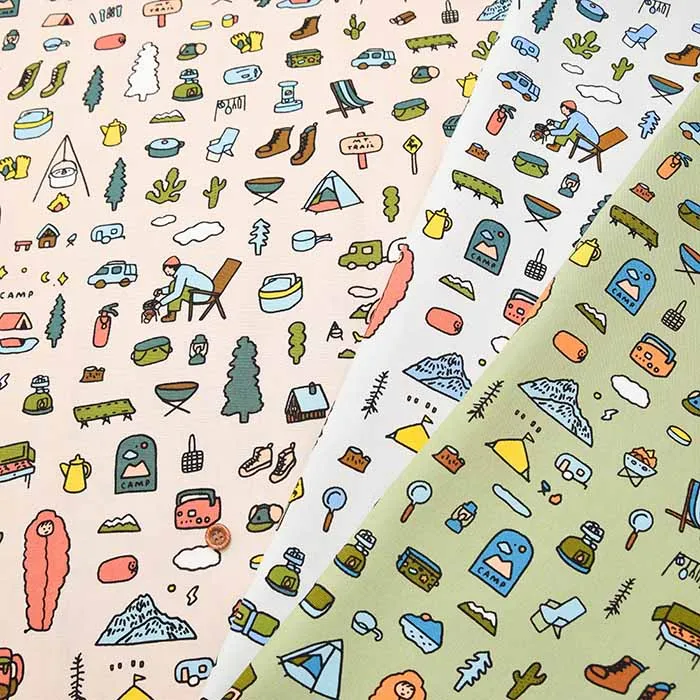 ZERO PER ZERO　コットンオックスプリント生地　CAMP