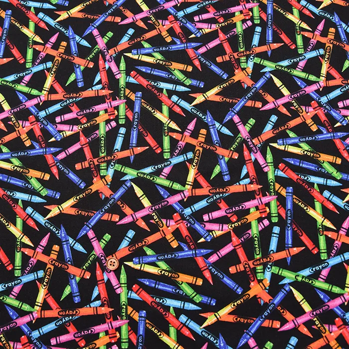 USAコットン　シーチング生地　クレヨン