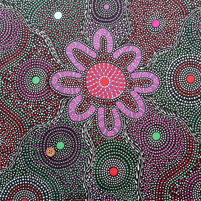 USAコットンシーチングプリント生地　アボリジナルフラワー