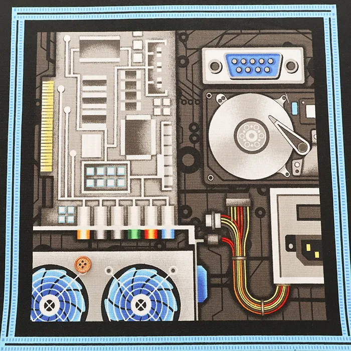 《柄売り》USAコットンシーチングプリント生地　エレクトリック【1柄：約105cm×60cm】