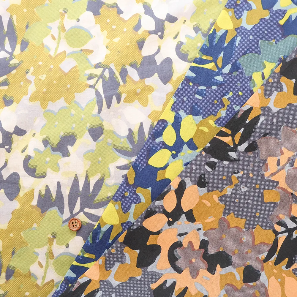 コットン60ローンプリント生地　シルエットフラワー