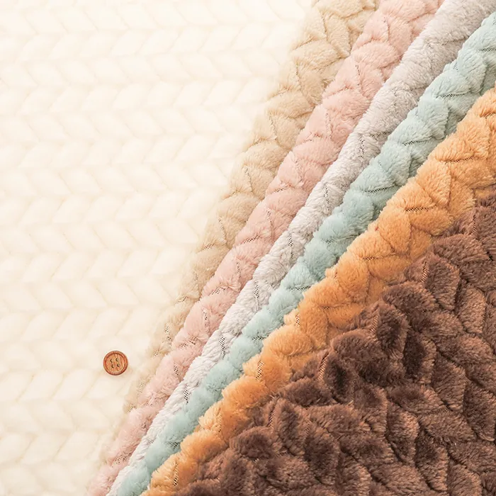 中国製　ポリエステルジャガードボア生地