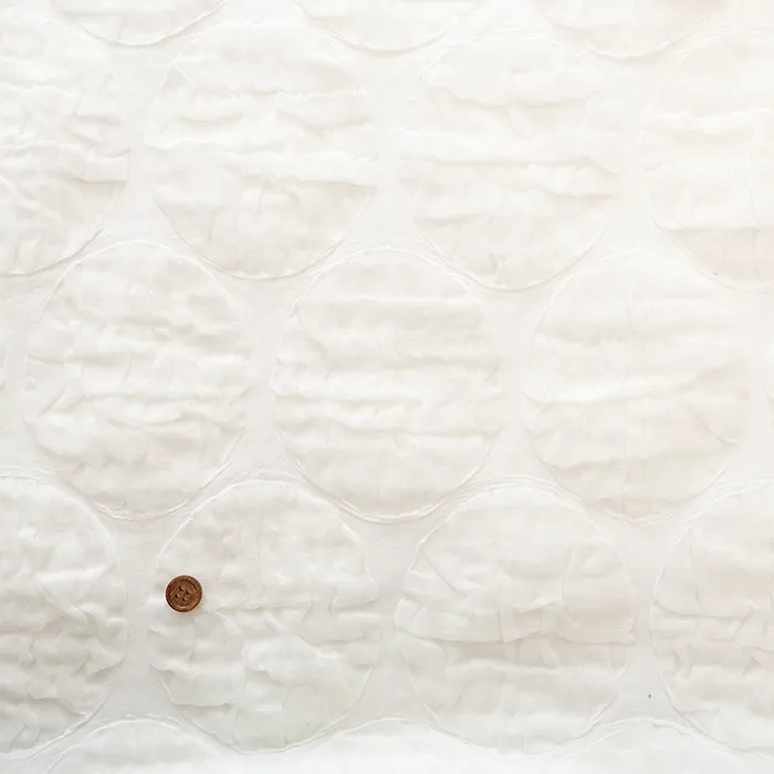 浜松産　コットン三重ガーゼ塩縮生地　水玉