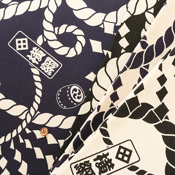 コットン８号帆布プリント生地　相撲柄