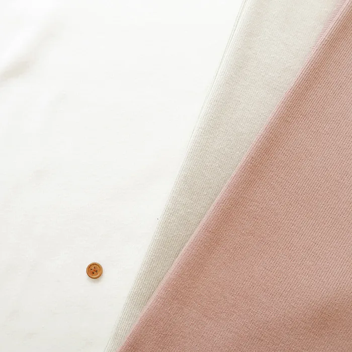 コットンリブニット生地　無地