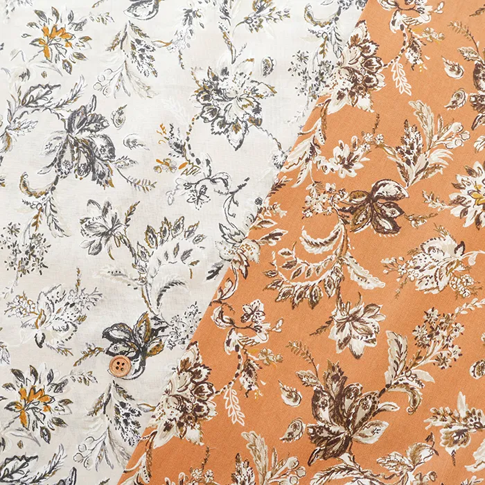 コットン60ローンプリント生地　フラワー