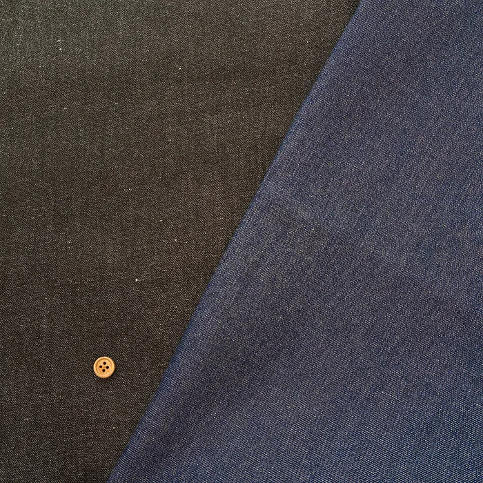 中国製　コットンシャイニーデニム生地　無地