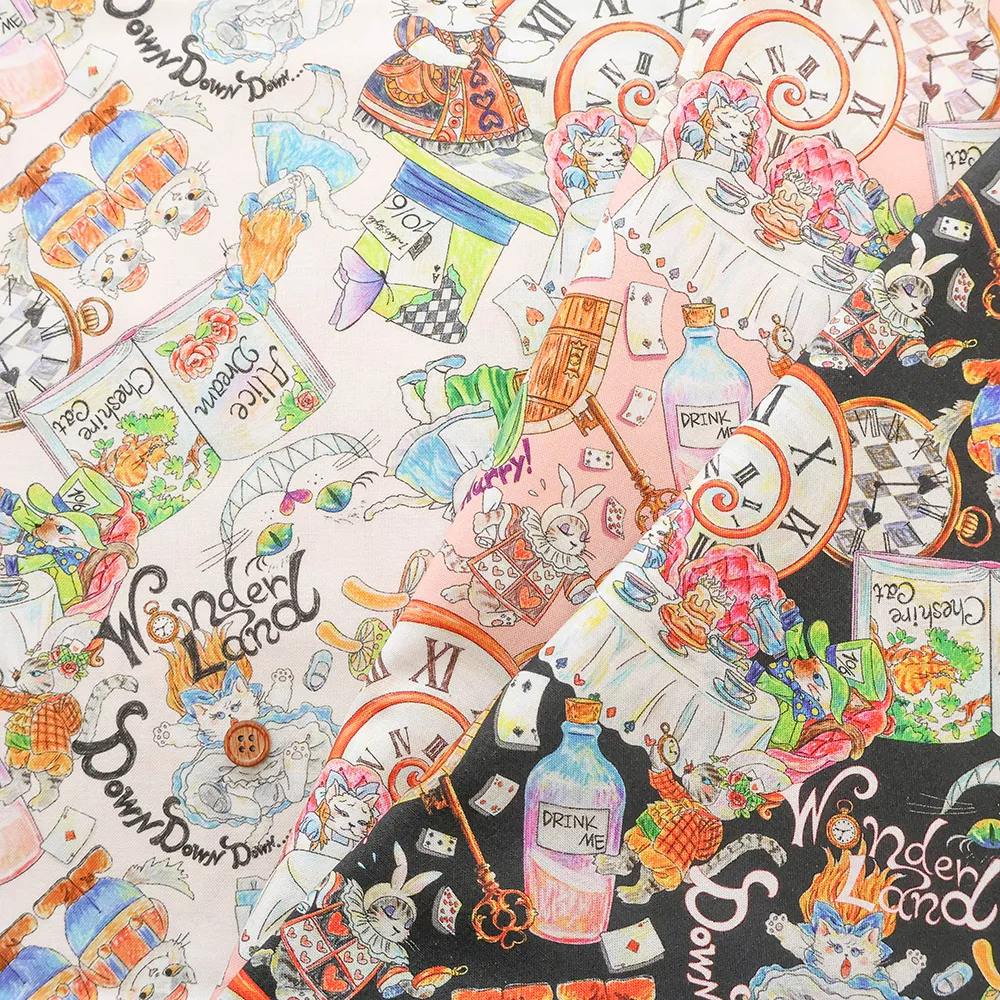 コットンインクジェットプリント生地　HOYOKA　フェアリーテイル　アリス