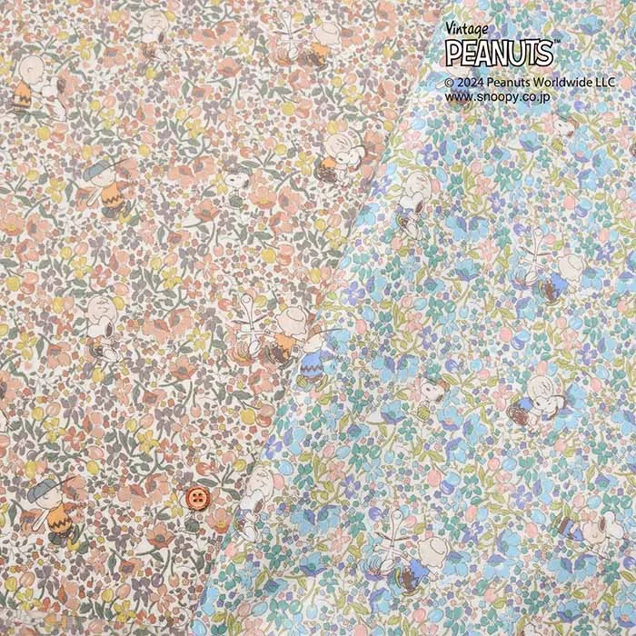 Liberty Fabrics 2024S/S PEANUTS(TM)Collection Charlie Brown's Flowers(ラミネート生地つや消し)