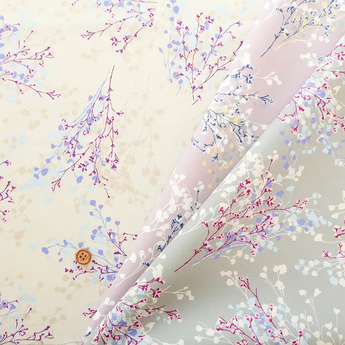 中国製　ポリエステルインクジェットプリント生地　momen-t　ジプソフィラ