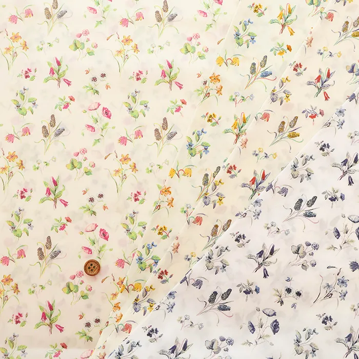Liberty Fabrics 2026 S/S Organic Tana Vol.5　CHESHIRE MEADOW　-：DU.グレー