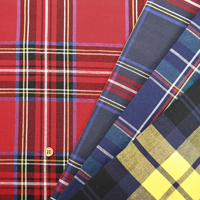 コットンスラブタータンチェック生地