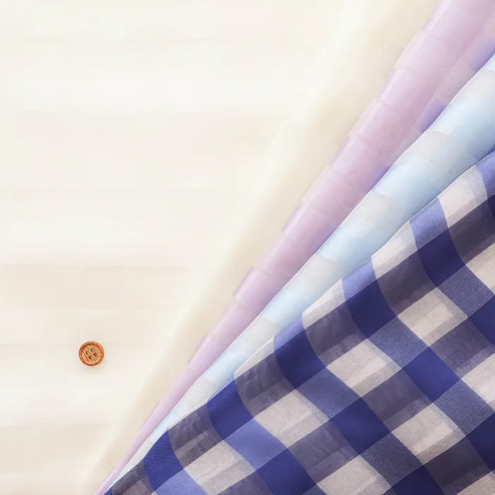 ポリエステルオーガンジー生地　格子