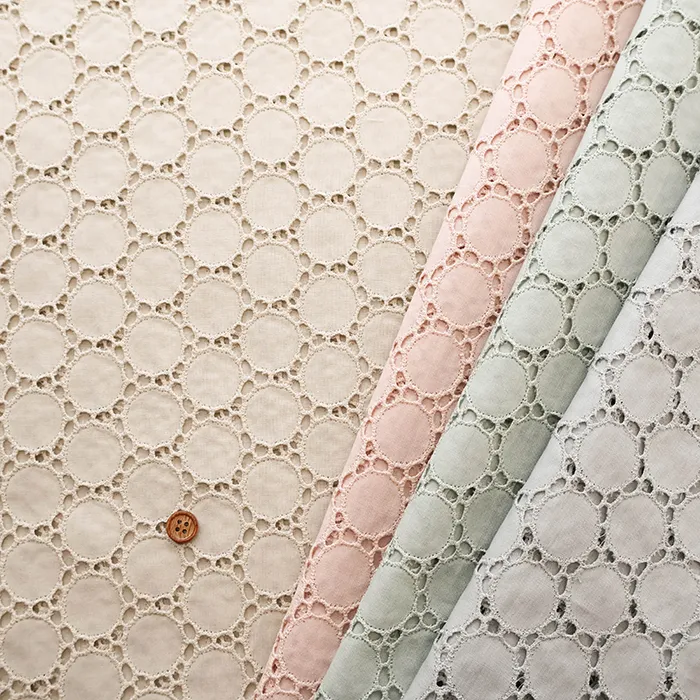 コットンローンサークルレース生地