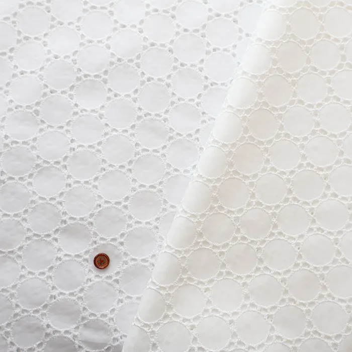 コットンローンレース生地　サークル