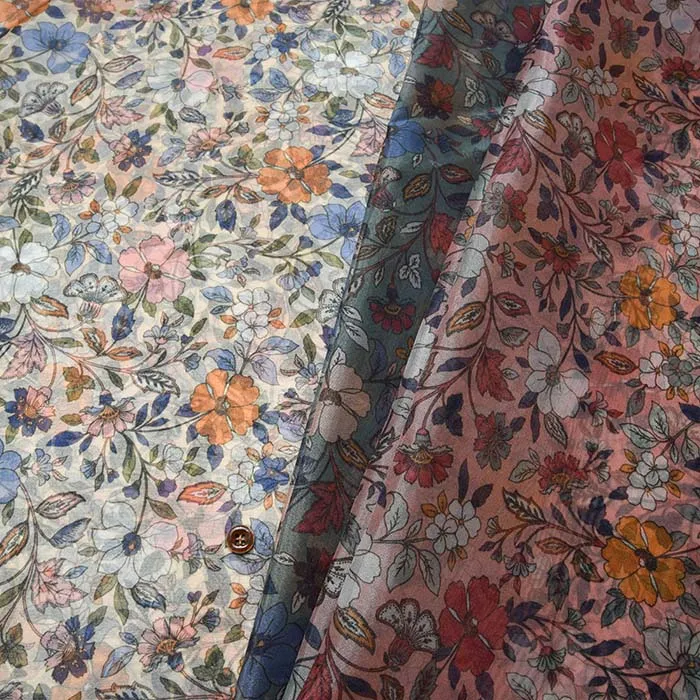 オーガンジープリント　フラワー