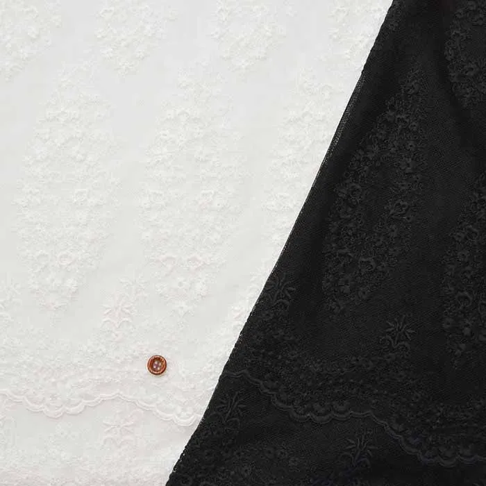 チュールレース生地　フラワー