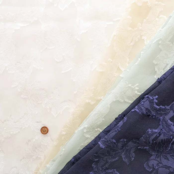 ポリエステルカットジャガード生地　ボタニカル