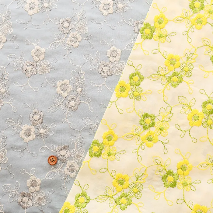 コットン60ローンレース生地　フラワー