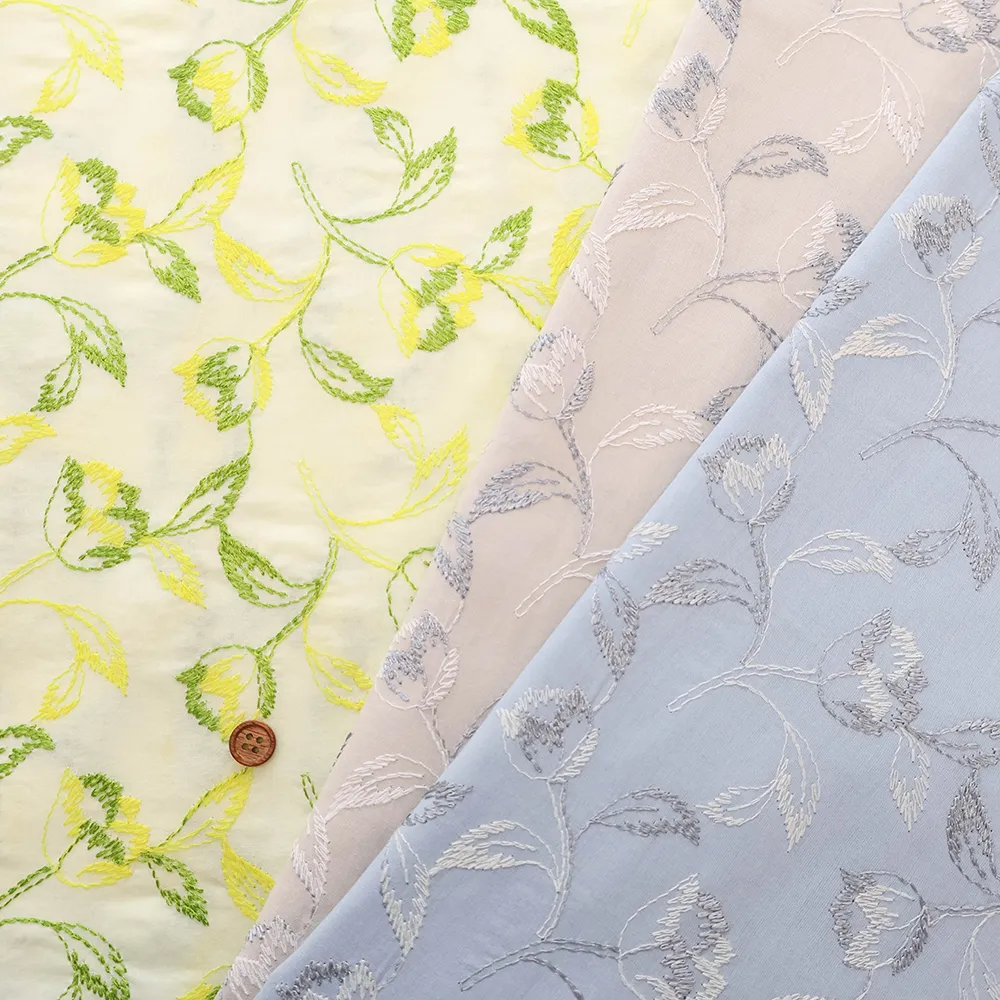 コットン60ローンフラワーレース生地