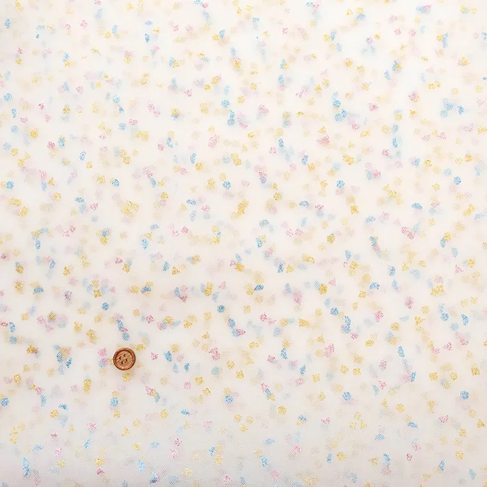 中国製　ナイロンチュール生地　ラメ