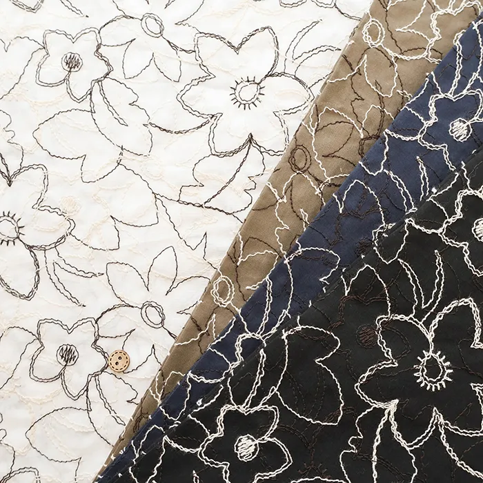 コットン 60ローンダブルレース生地　フラワー