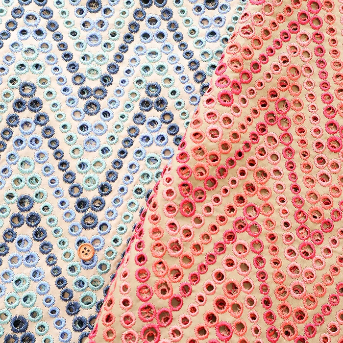 コットン60ローンレース生地　ジグザグ